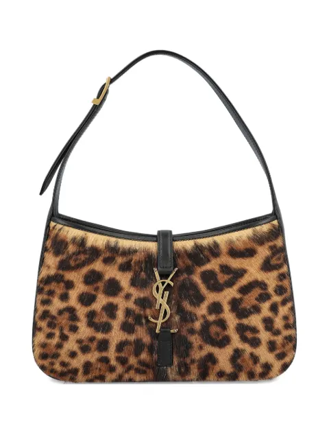 Saint Laurent Le 5 à 7 leopard-print clasp shoulder bag Neutrals 657228AAFE72490