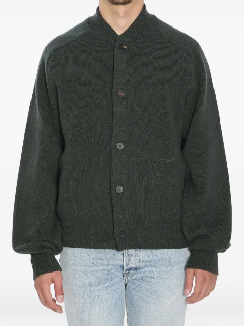 Jacquemus ribbed raglan-sleeve cardigan Green CDM00567AK00278