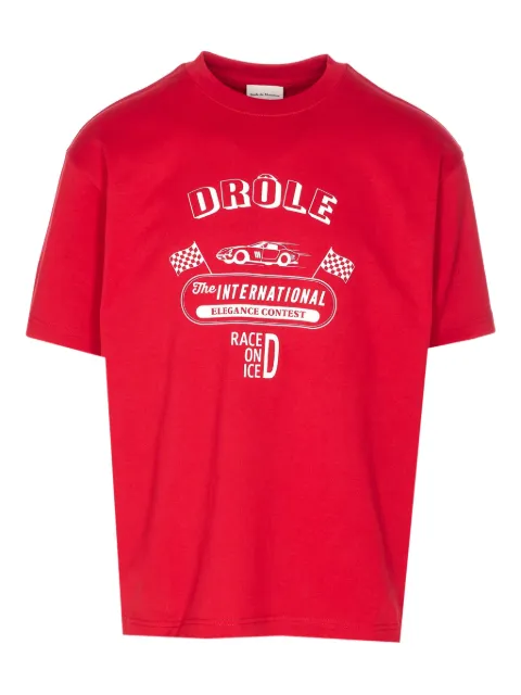 Drôle De Monsieur graphic-print cotton T-shirt Red TS279CO195RD