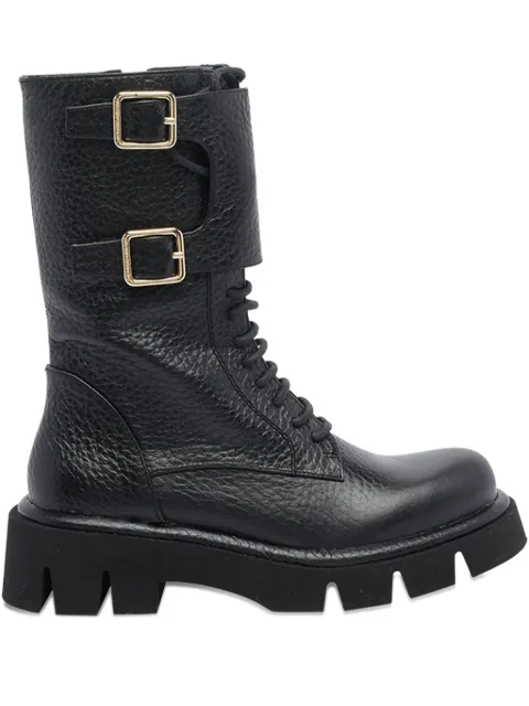 Paloma Barceló lace-up buckle boots Black 281702