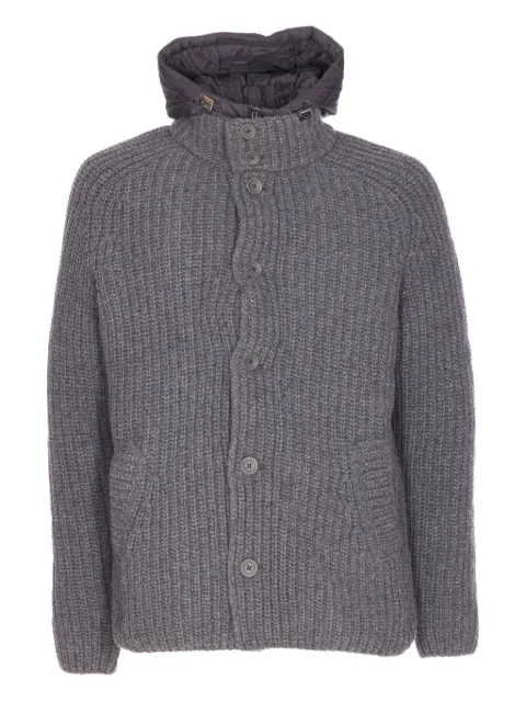 Herno hooded knitted padded jacket Grey MC000150U700169460