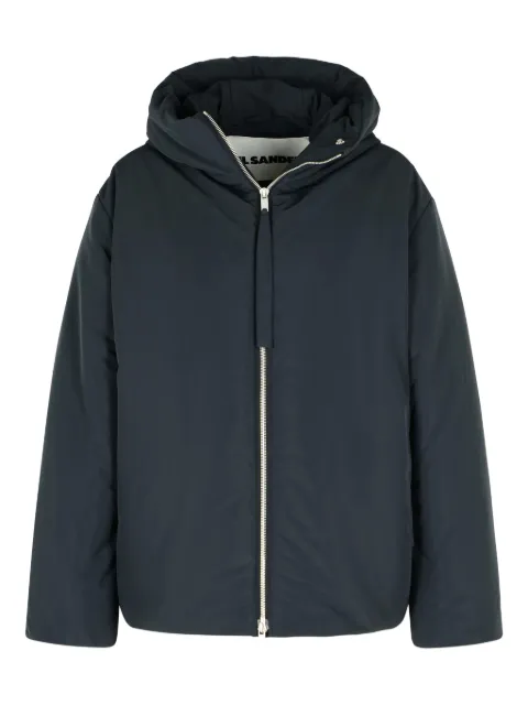 Jil Sander fixed-hood drawstring puffer jacket Black J40AF0178J74276