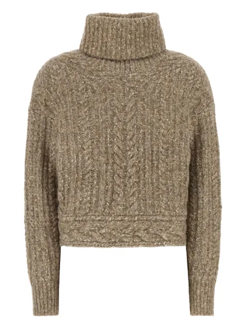MARANT ÉTOILE cable-knit jumper Brown PU0730FAC3L02E