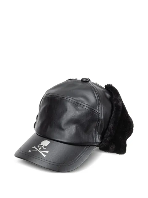 Mastermind World faux fur leather cap Black MW25S15HA005