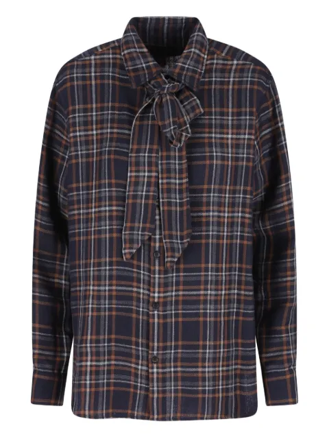 Saint Laurent tie-fastening checked shirt Black 838890Y3J714726