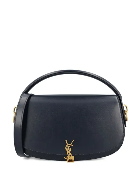 Saint Laurent Voltaire in Box curved-handle leather shoulder bag Blue 8373820SX0W