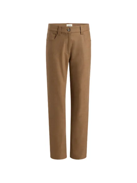KHAITE straight-leg wool-blend trousers Brown 3171604907