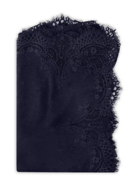 Janavi India lace-trimmed scarf Blue JN1518628NAVYTONAL