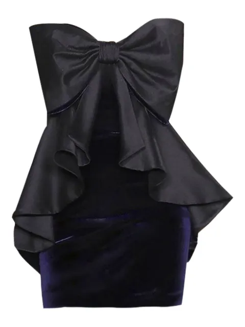 Badgley Mischka bow-detail peplum mini dress Black SC3994BLACKNAVY