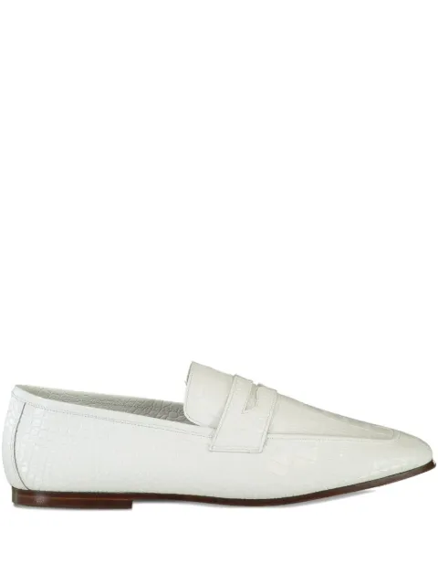 SOPHIQUE Essenziale crocodile-embossed loafers White ECROC002