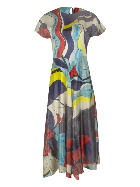 Roksanda abstract-print asymmetric dress Blue 2JZ4H2158A7RVRWMNMULTI