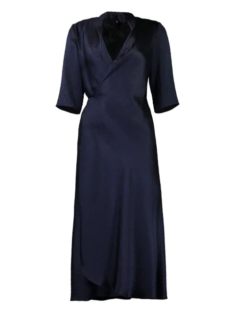 Peter Cohen wrap-effect midi dress Blue 4027HMSSNVY