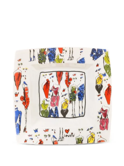 Lanvin illustration-print porcelain tray White AU05APTDDRS