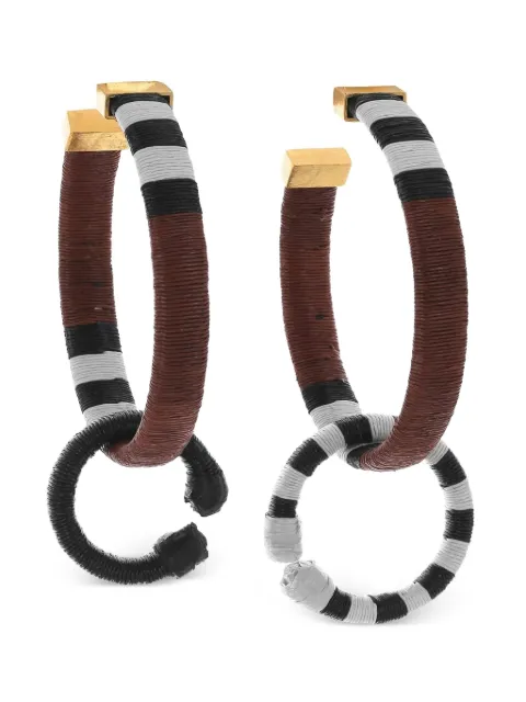 Johanna Ortiz Color Parallelism striped hoop earrings Brown AC00570