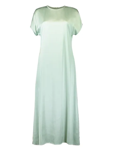 Peserico cap-sleeve satin dress Green S0221006638032