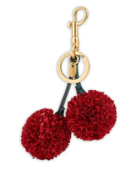 Anya Hindmarch cherry-charm pom-pom keyring Red 5050925197304RED