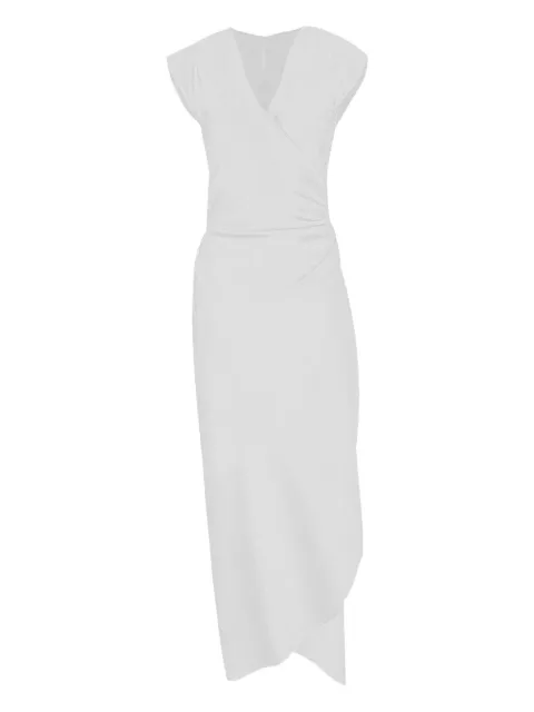 Peter Cohen wrap-neck cap-sleeve dress White 2966HSWHT