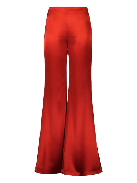 Galvan London satin flared trousers Red TR3002BBRICK