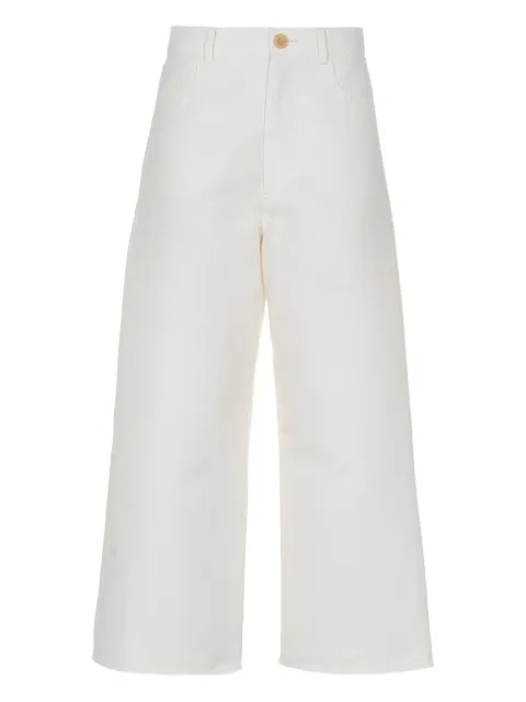 Mantu high-waisted trousers White G01AG3004
