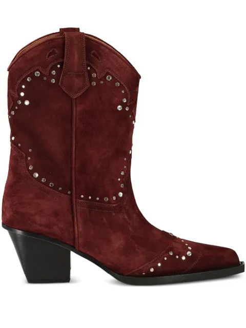 Paris Texas 60mm Janice suede studded boots Brown PX1599XV0ST