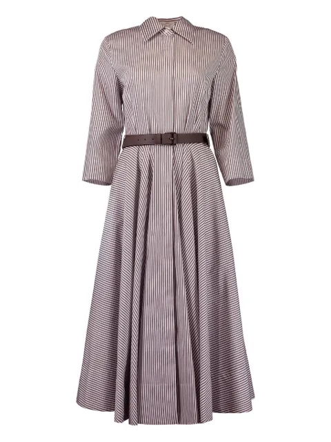 Michael Kors Collection striped belted shirt dress White HDP3680601230