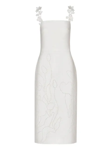 ANDRES OTALORA Petalos floral-appliqué sleeveless dress White PF25046OFFWHT