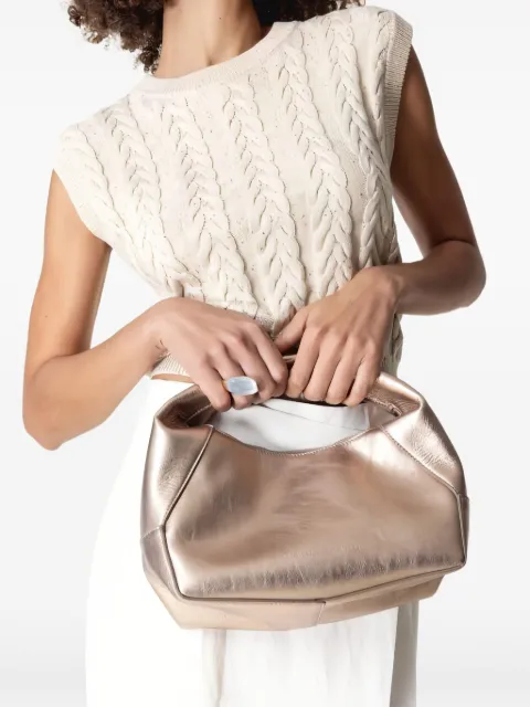 Brunello Cucinelli metallic leather top-handle bag Gold MBLMD2676C3209