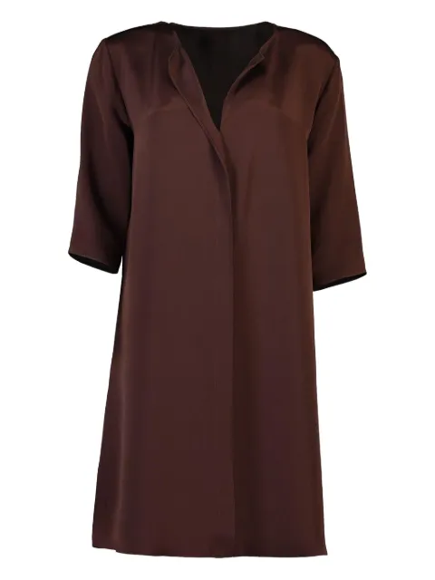 Peter Cohen Oh satin V-neck dress Brown 3430FPMAHO