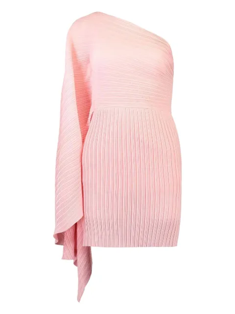 Solace London pleated one-shoulder mini dress Pink OS44026POWDERPNK