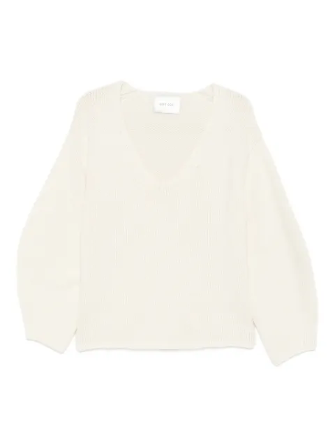 Soft Goat PUFF SLEEVE V-NECK KNIT White 2471510086