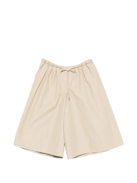 Brandon Maxwell Sutton pintuck elongated shorts Neutrals SH109PS26