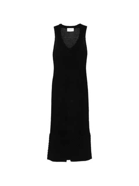 Brandon Maxwell Lou Lou knit pearl trim dress Black KN432PS26B