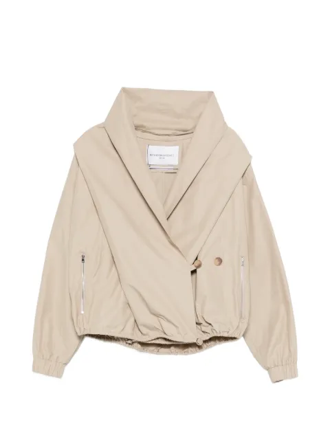 Brandon Maxwell draped hood leisure jacket Neutrals JK243PS26