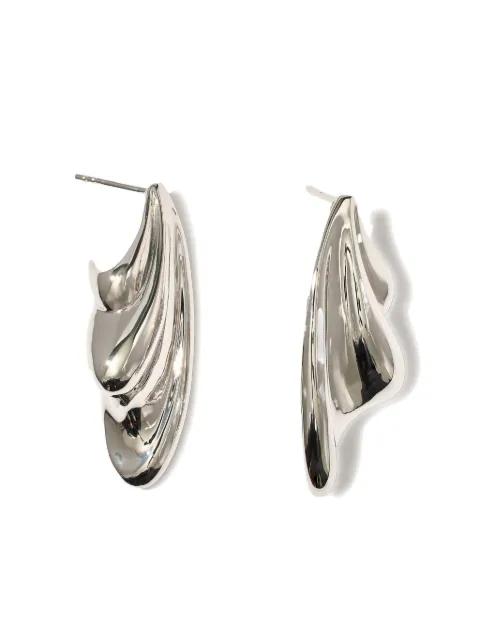 Otiumberg statement wave silver earrings Silver OES25S3240