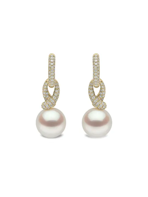 Yoko London 18K yellow gold Jazz pearl and diamonds earrings Gold JZ1031E6W