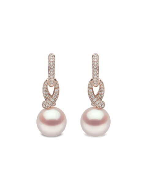 Yoko London 18K rose gold Jazz pearl and diamonds earrings Pink JZ1031E9W
