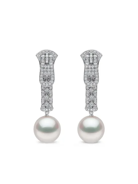 Yoko London 18K white gold Zyyp pearl and diamonds earrings Silver CS1023E7W