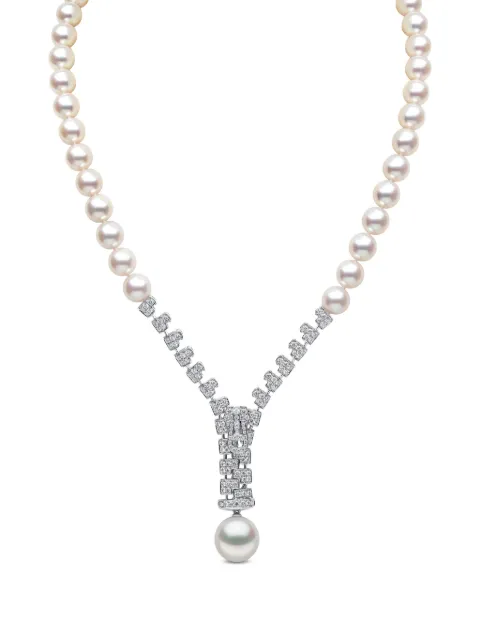 Yoko London 18K white gold Akoya pearl diamond necklace Silver CS1047N7WX