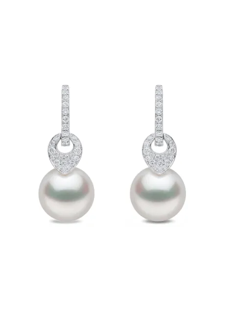 Yoko London 18K white gold pearl diamond Jazz earrings Silver JZ1007E7W