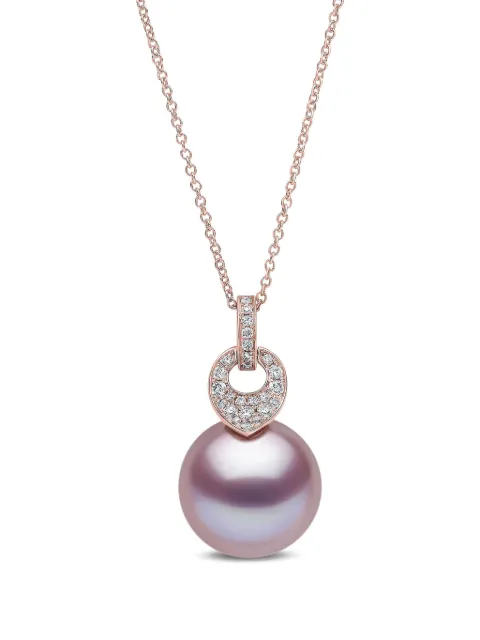 Yoko London 18K rose gold Jazz pearl and diamonds pendant necklace Pink JZ1007P9FN