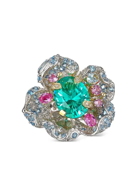 Anabela Chan 14K white gold and rhodium vermeil Bloom multi-stone ring Blue AC20PC07RSWGPT