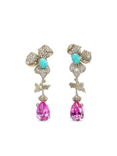 Anabela Chan 18K yellow gold and gold vermeil Orchid Orient multi-stone earrings Pink ACFD16ESYGBT