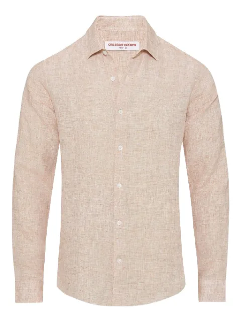 Orlebar Brown Giles classic-collar linen shirt Neutrals 28029229837209