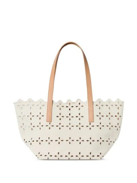 Loeffler Randall Easton flower-cut scalloped shoulder bag White EASTONECV