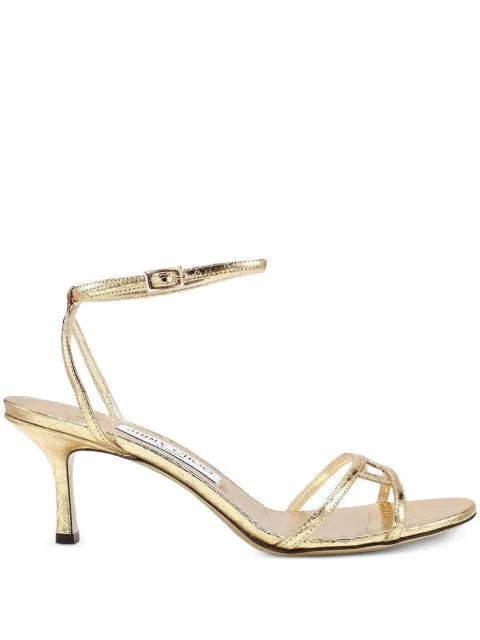 Jimmy Choo 65mm Leo leather ankle-strap sandals Gold J000176790