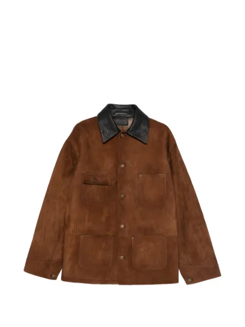 Prada suede caban jacket Brown UPS694SOOO173B
