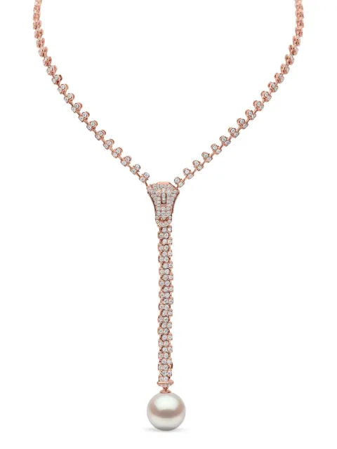 Yoko London 18K rose gold Zyyp pearl and diamonds necklace Pink CS1013N9W