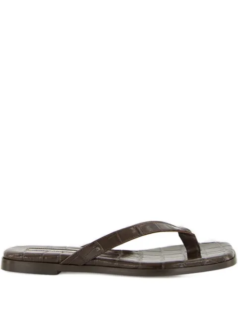 Emme Parsons embossed-croc flat sandals Brown 00087