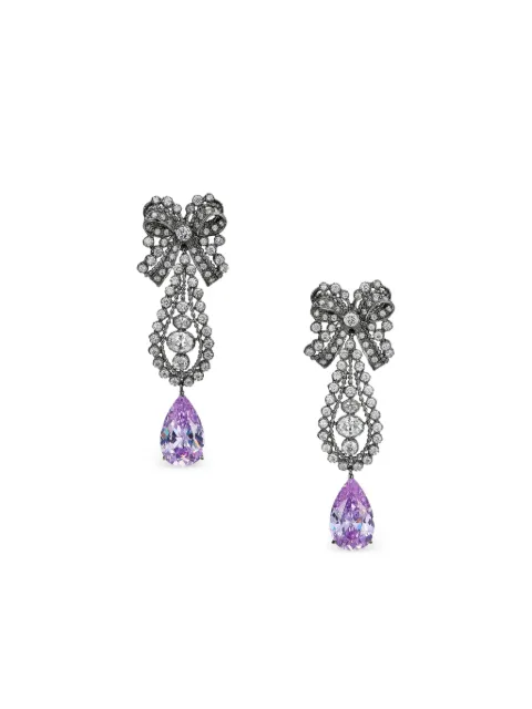 Anabela Chan rhodium vermeil Dentelle Bow amathyst and diamond earrings Purple ACMS05ESWGLA
