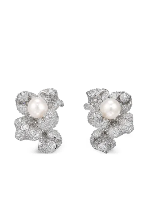 Anabela Chan rhodium vermeil Blossom pearl and white diamond earrings White AC23FD13ESWGIP
